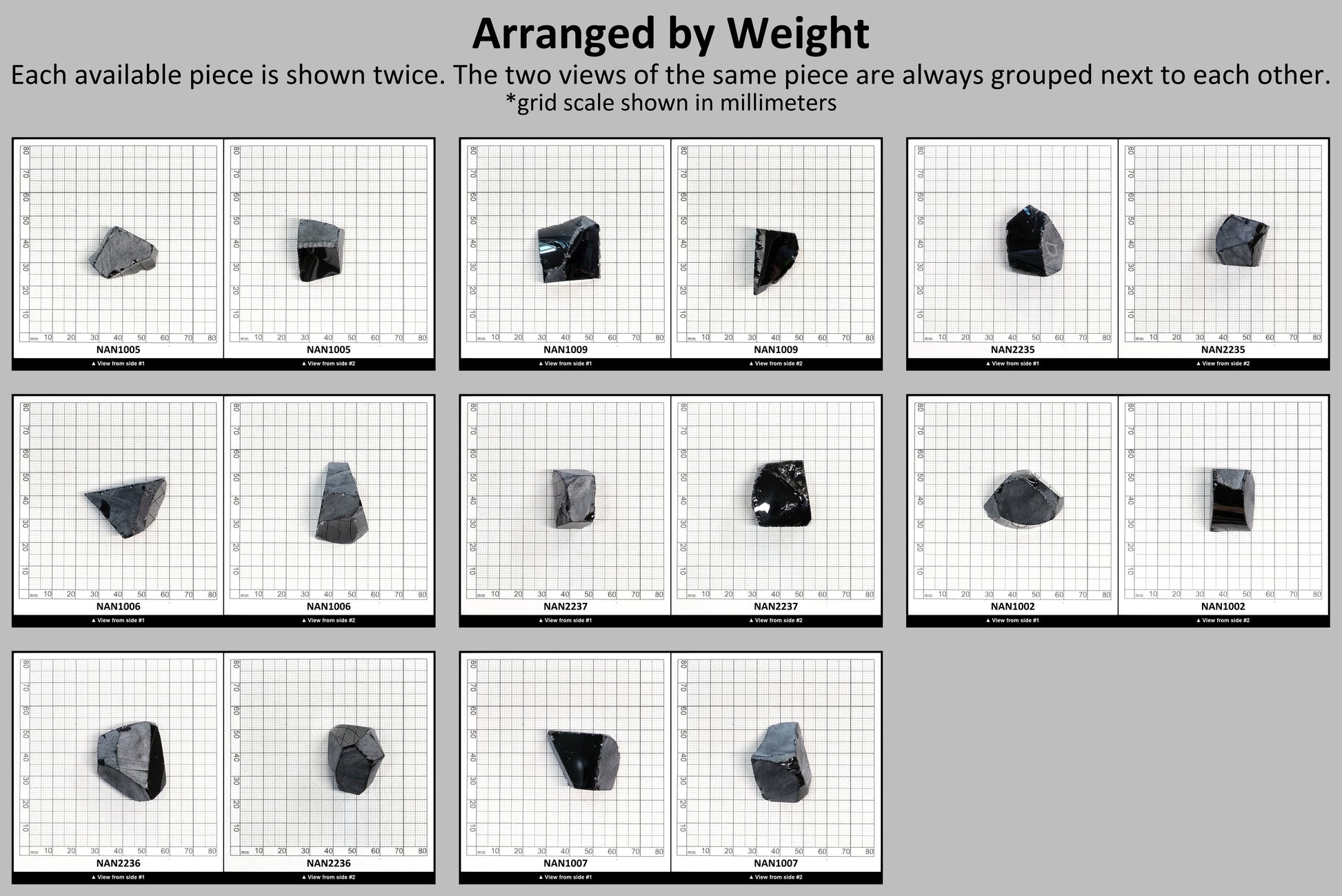 Nanosital Simulated Dark Ocean Grey Lab Created Faceting Rough for Gem Cutting - #A-756 - Various Sizes #BEGIN
