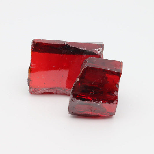 Dark Orange Cubic Zirconia Faceting Rough for Gem Cutting - Various Sizes #BEGIN