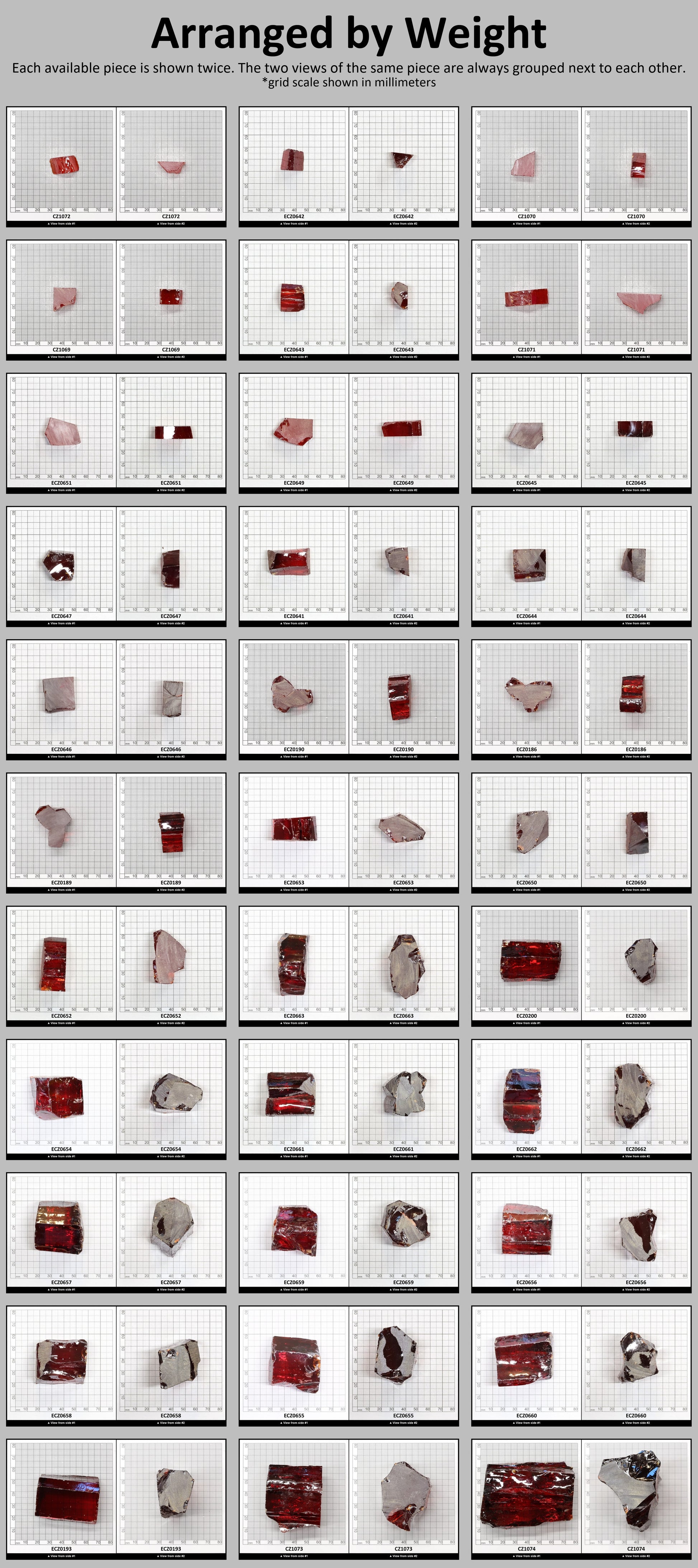 Dark Orange Cubic Zirconia Faceting Rough for Gem Cutting - Various Sizes #BEGIN