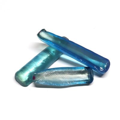 Dark Paraiba Colored Lab Created Corundum Sapphire Faceting Rough for Gem Cutting - Various Sizes #BEGIN