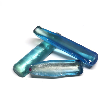 Dark Paraiba Colored Lab Created Corundum Sapphire Faceting Rough for Gem Cutting - Various Sizes #BEGIN
