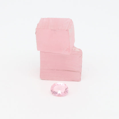 Nanosital Simulated Dark Peach Morganite (Included)  Lab Created Faceting Rough for Gem Cutting - #Z-45 - Various Sizes #BEGIN