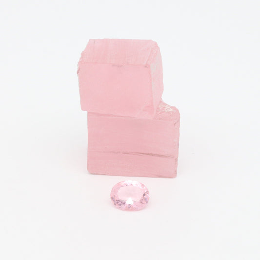 Nanosital Simulated Dark Peach Morganite (Included)  Lab Created Faceting Rough for Gem Cutting - #Z-45 - Various Sizes #BEGIN