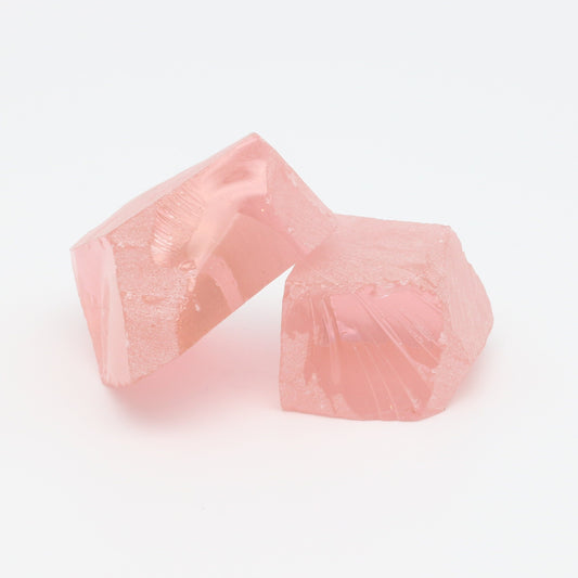 Nanosital Simulated Dark Peach Morganite Lab Created Faceting Rough for Gem Cutting - #45 - Various Sizes #BEGIN