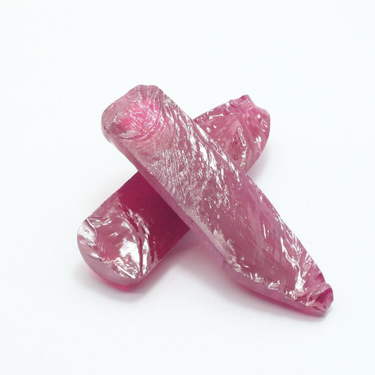 Dark Pink #4 Lab Created Corundum Sapphire Faceting Rough for Gem Cutting - Various Sizes - Split Boule #BEGIN