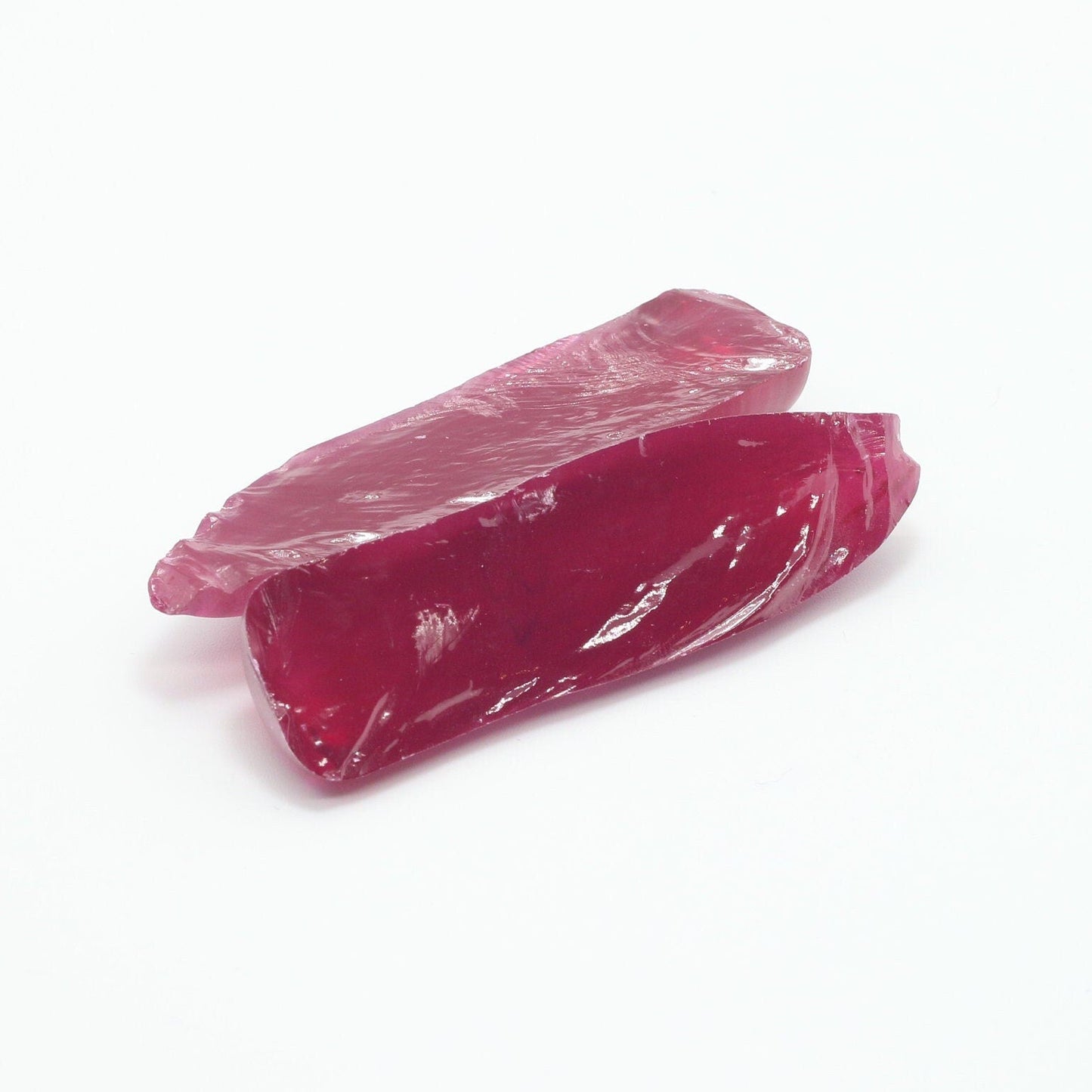 Dark Pink #4 Lab Created Corundum Sapphire Faceting Rough for Gem Cutting - Various Sizes - Split Boule : #BEGIN