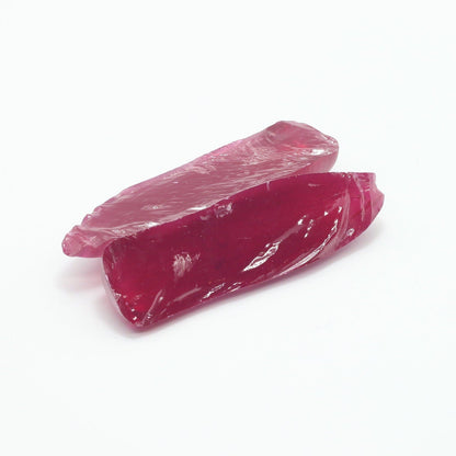 Dark Pink #4 Lab Created Corundum Sapphire Faceting Rough for Gem Cutting - Various Sizes - Split Boule : #BEGIN