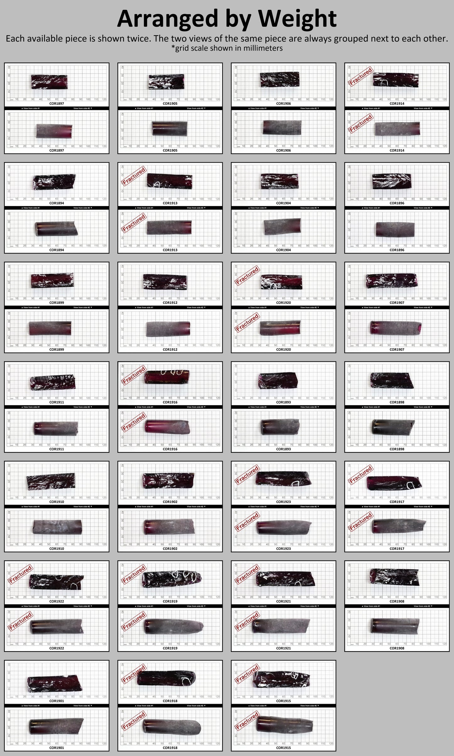 Dark Purple #66 Lab Created Corundum Sapphire Faceting Rough for Gem Cutting - Various Sizes - Split Boule #BEGIN