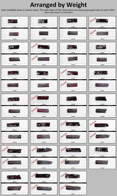 Dark Purple #66 Lab Created Corundum Sapphire Faceting Rough for Gem Cutting - Various Sizes - Split Boule #BEGIN