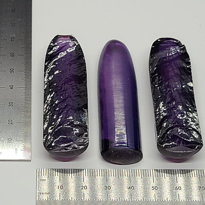 Dark Purple Kunzite #61 Lab Created Corundum Sapphire Faceting Rough for Gem Cutting - Various Sizes - Split Boule #BEGIN