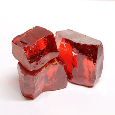 Dark Red Cubic Zirconia Faceting Rough for Gem Cutting - Various Sizes #BEGIN