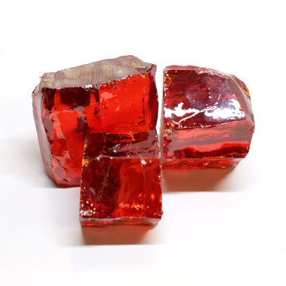 Dark Red Cubic Zirconia Faceting Rough for Gem Cutting - Various Sizes #BEGIN