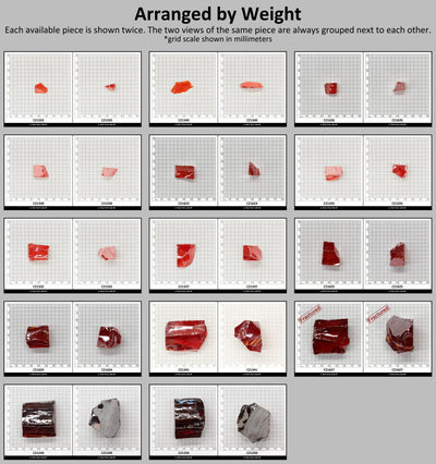 Dark Red Cubic Zirconia Faceting Rough for Gem Cutting - Various Sizes #BEGIN