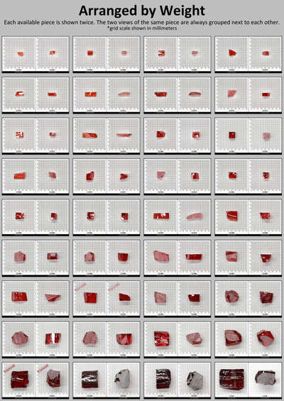 Dark Red Cubic Zirconia Faceting Rough for Gem Cutting - Various Sizes : #BEGIN