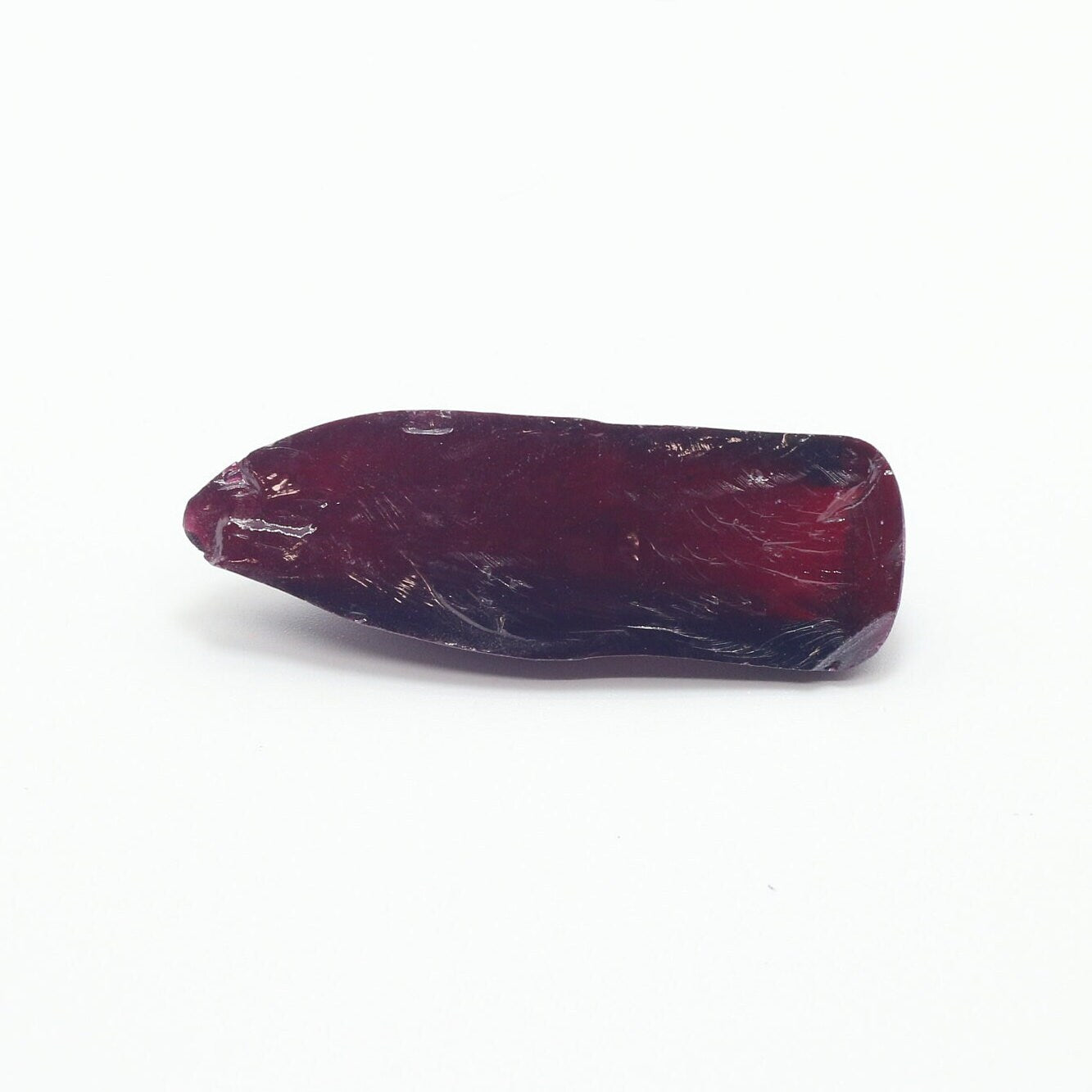 Dark Ruby Red #8 Lab Created Corundum Sapphire Faceting Rough for Gem Cutting - Various Sizes - Split Boule #BEGIN
