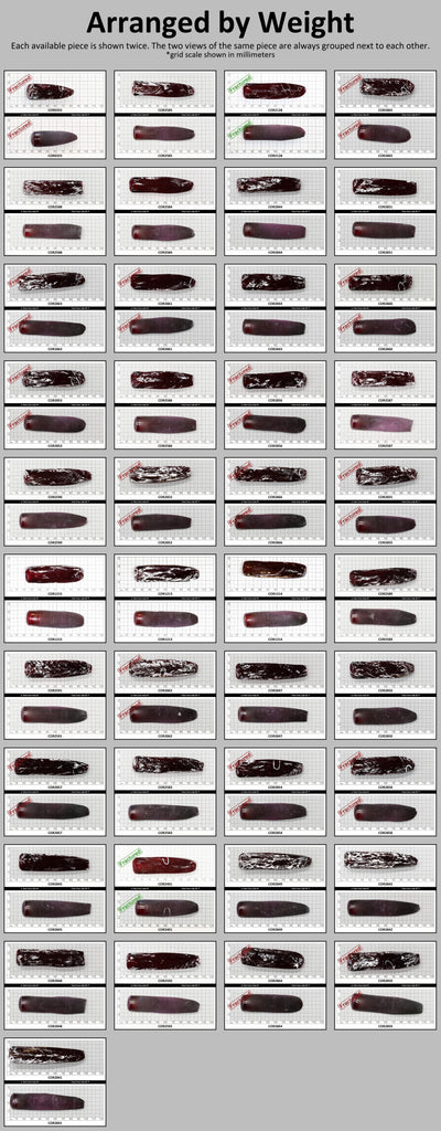 Dark Ruby Red #8 Lab Created Corundum Sapphire Faceting Rough for Gem Cutting - Various Sizes - Split Boule #BEGIN