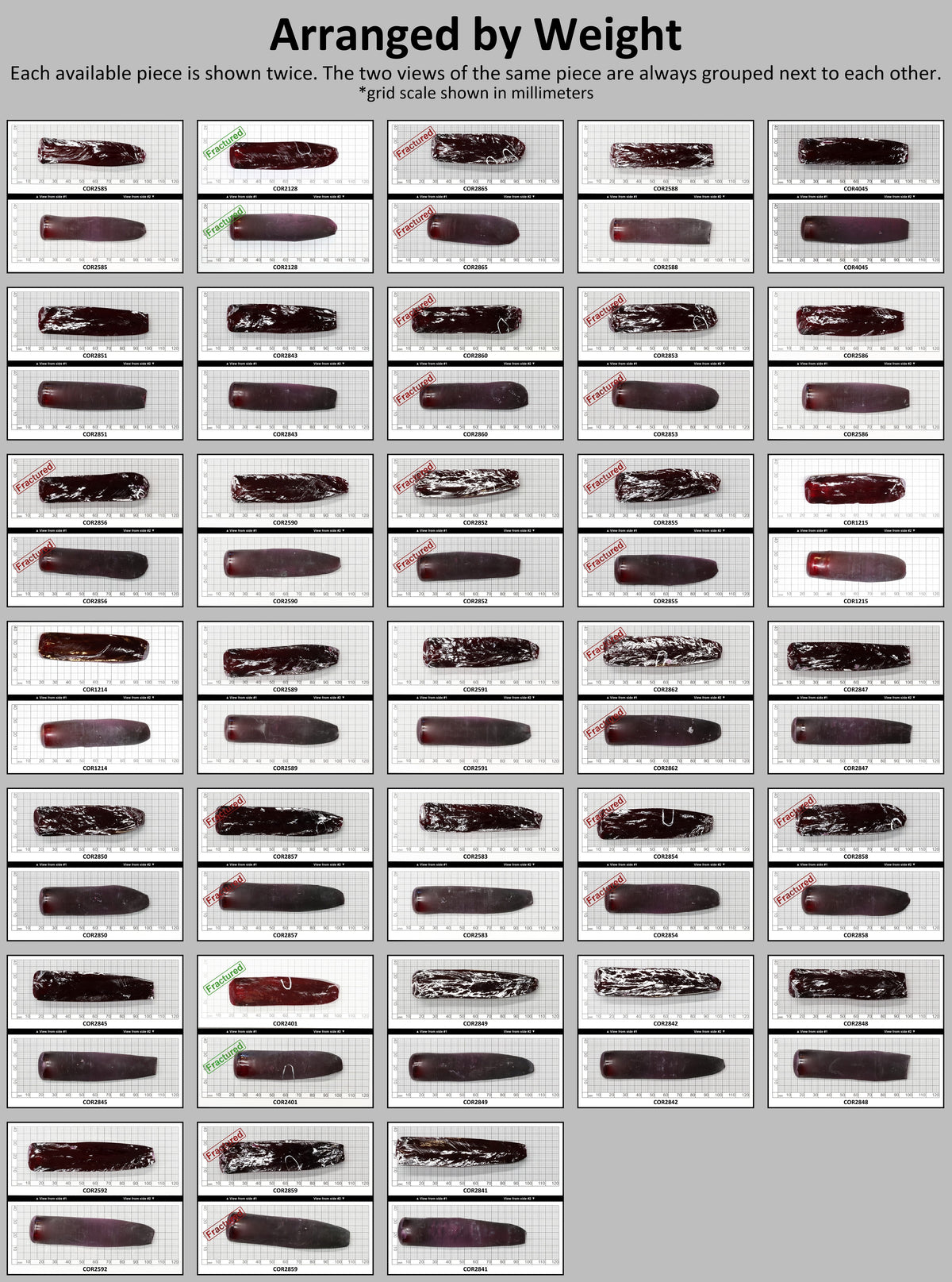 Dark Ruby Red #8 Lab Created Corundum Sapphire Faceting Rough for Gem Cutting - Various Sizes - Split Boule : #BEGIN