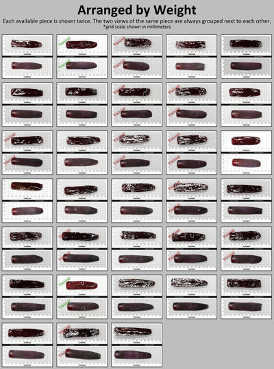 Dark Ruby Red #8 Lab Created Corundum Sapphire Faceting Rough for Gem Cutting - Various Sizes - Split Boule : #BEGIN