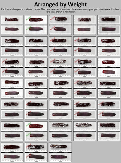 Dark Ruby Red #8 Lab Created Corundum Sapphire Faceting Rough for Gem Cutting - Various Sizes - Split Boule : #BEGIN