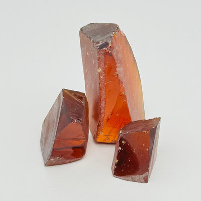 Nanosital Simulated Dark Spessartite Garnet Lab Created Faceting Rough for Gem Cutting - #A-2389 - Various Sizes #BEGIN