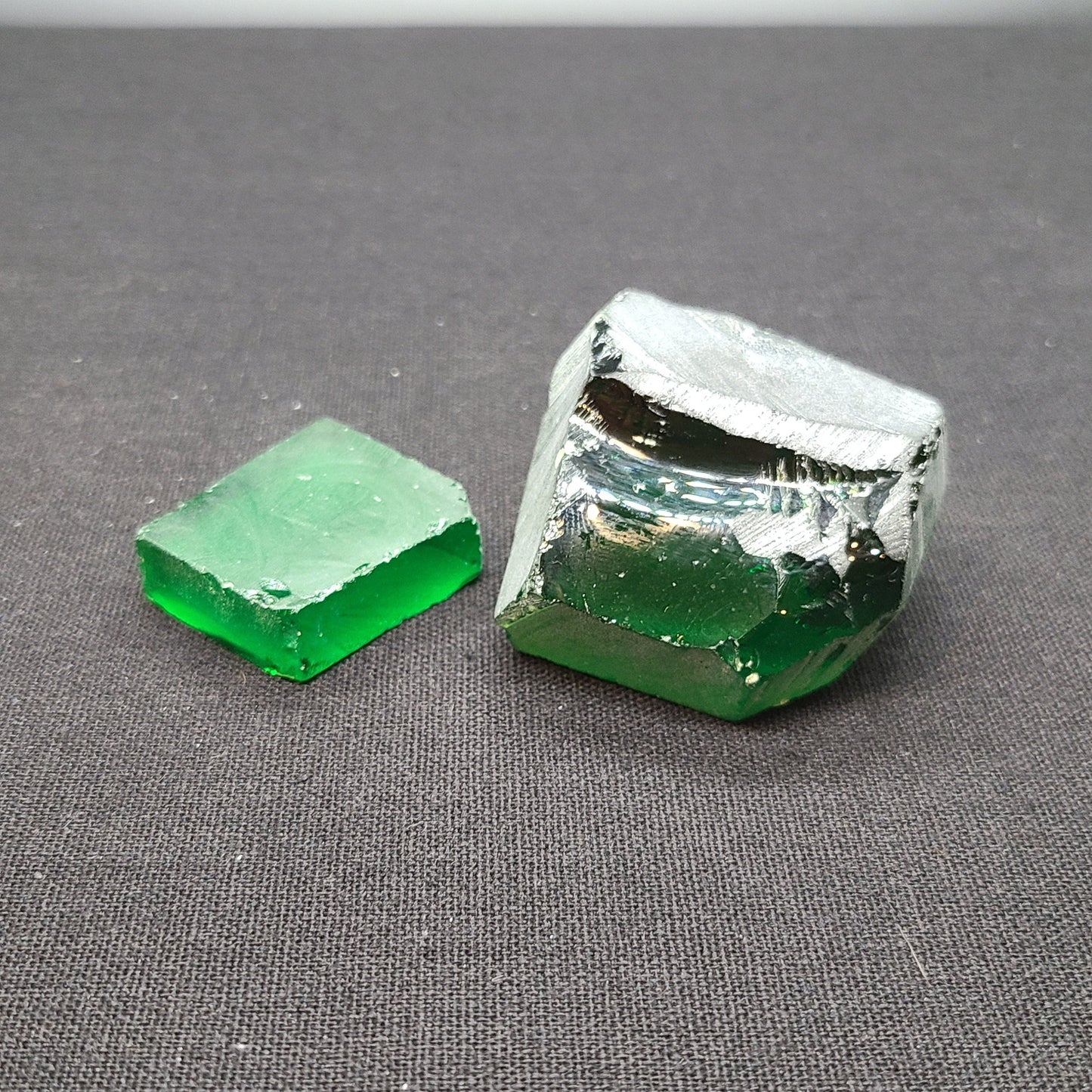 Nanosital Simulated Dark Tsavorite Lab Created Faceting Rough for Gem Cutting - #B-1713 - Various Sizes #BEGIN