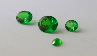 Nanosital Simulated Dark Tsavorite Lab Created Faceting Rough for Gem Cutting - #B-1713 - Various Sizes #BEGIN
