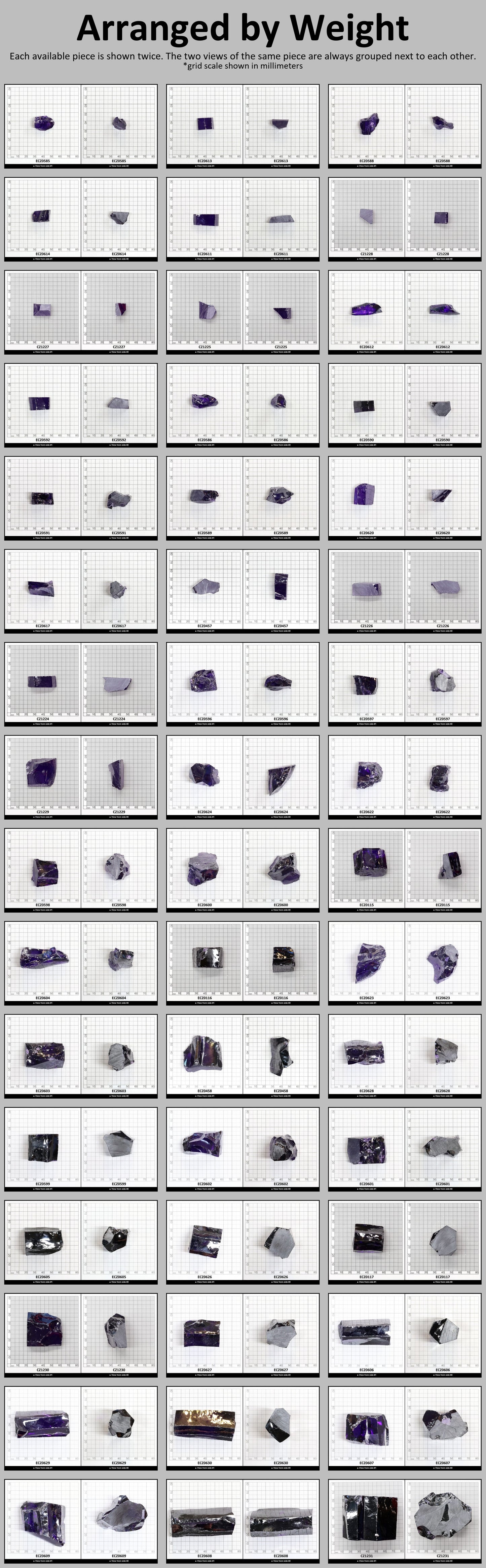 Dark Violet Cubic Zirconia Faceting Rough for Gem Cutting - Various Sizes #BEGIN