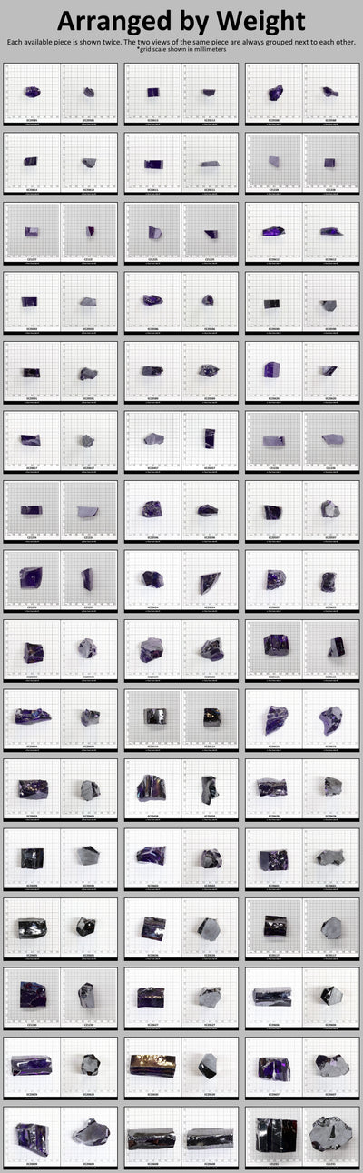 Dark Violet Cubic Zirconia Faceting Rough for Gem Cutting - Various Sizes #BEGIN