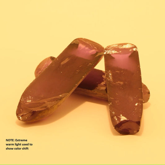 Djeva Alexandrite #45 Colored Lab Created Corundum Sapphire Faceting Rough for Gem Cutting - DISCONTINUED - Various Sizes - Split Boule #BEGIN