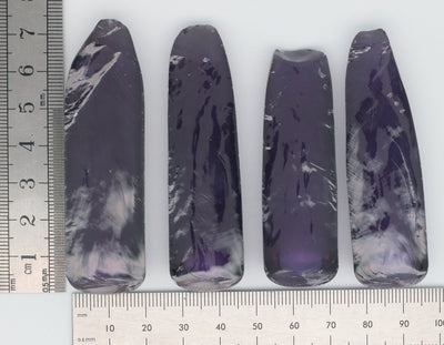 Djeva Alexandrite #45 Colored Lab Created Corundum Sapphire Faceting Rough for Gem Cutting - DISCONTINUED - Various Sizes - Split Boule #BEGIN