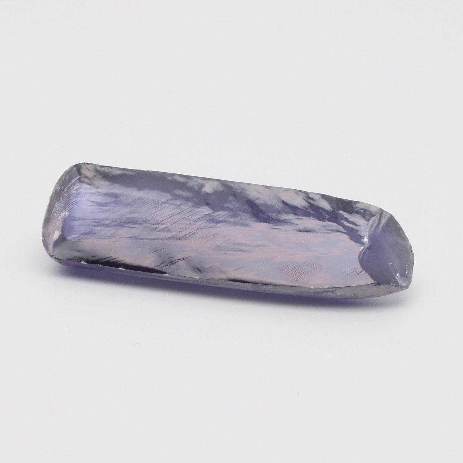 Djeva Alexandrite #47 Colored Lab Created Corundum Sapphire Faceting Rough for Gem Cutting - DISCONTINUED - Various Sizes - Split Boule #BEGIN