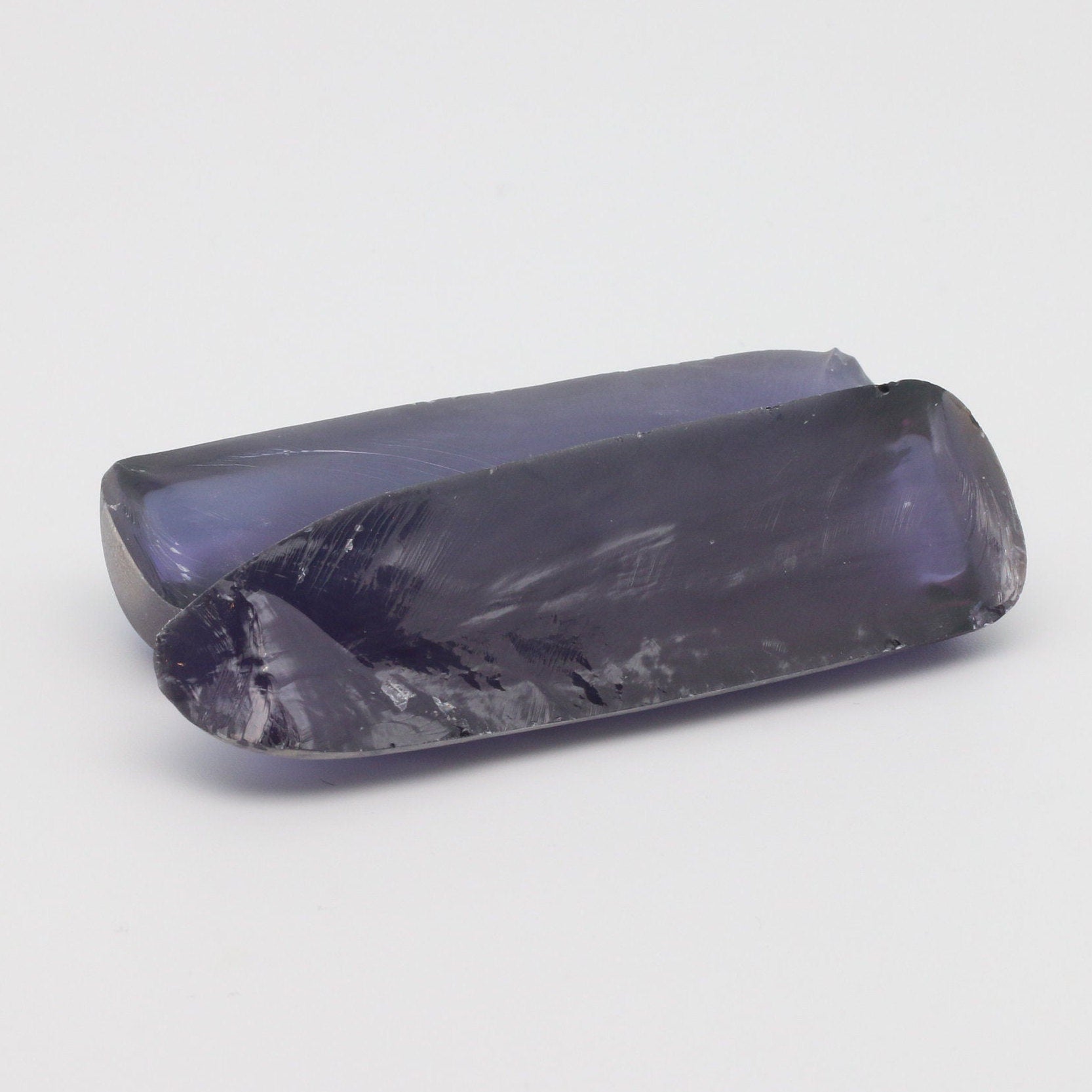 Djeva Alexandrite #47 Colored Lab Created Corundum Sapphire Faceting Rough for Gem Cutting - DISCONTINUED - Various Sizes - Split Boule #BEGIN