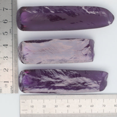 Djeva Alexandrite #48 Colored Lab Created Corundum Sapphire Faceting Rough for Gem Cutting - DISCONTINUED - Various Sizes - Split Boule #BEGIN