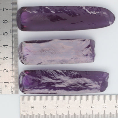 Djeva Alexandrite #48 Colored Lab Created Corundum Sapphire Faceting Rough for Gem Cutting - DISCONTINUED - Various Sizes - Split Boule #BEGIN