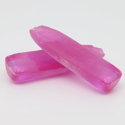 Djeva Bright Pink #1-BIS Lab Created Corundum Sapphire Faceting Rough for Gem Cutting - DISCONTINUED - Various Sizes - Split Boule #BEGIN