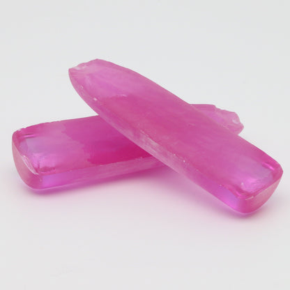 Djeva Bright Pink #1-BIS Lab Created Corundum Sapphire Faceting Rough for Gem Cutting - DISCONTINUED - Various Sizes - Split Boule #BEGIN