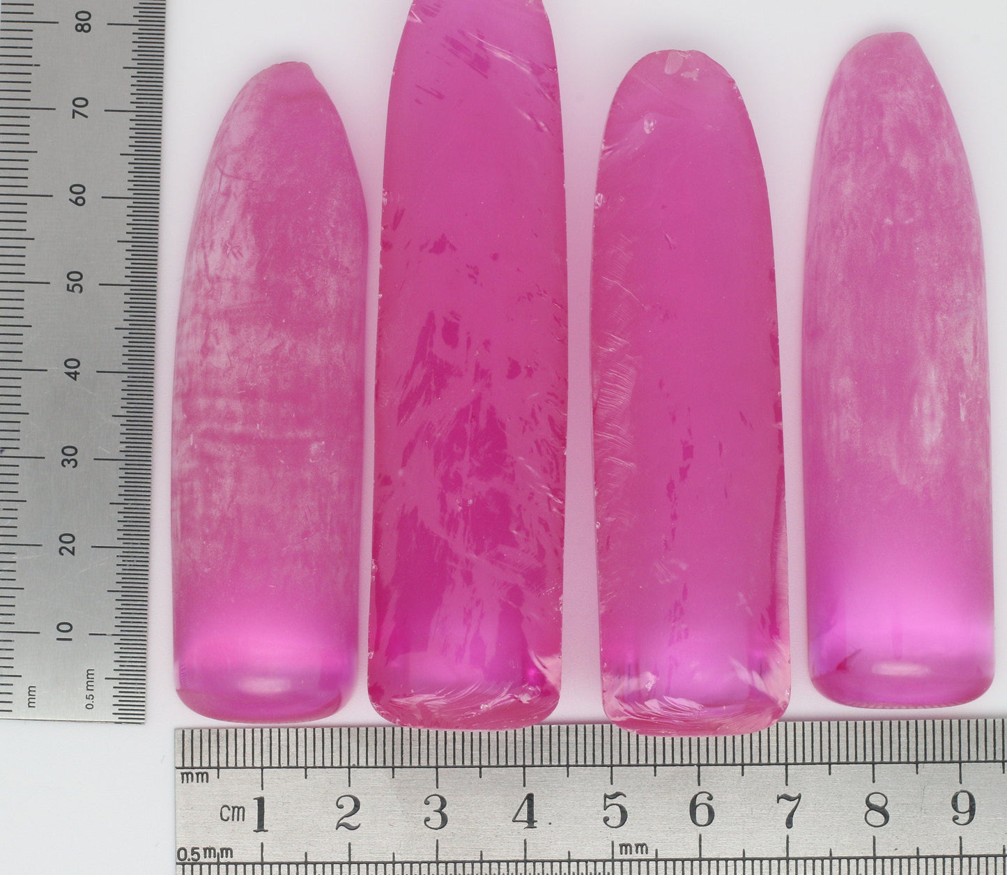 Djeva Bright Pink #1-BIS Lab Created Corundum Sapphire Faceting Rough for Gem Cutting - DISCONTINUED - Various Sizes - Split Boule #BEGIN