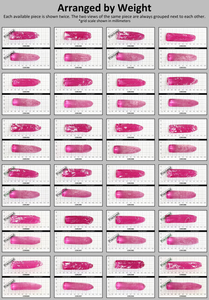 Djeva Bright Pink #1-BIS Lab Created Corundum Sapphire Faceting Rough for Gem Cutting - DISCONTINUED - Various Sizes - Split Boule #BEGIN