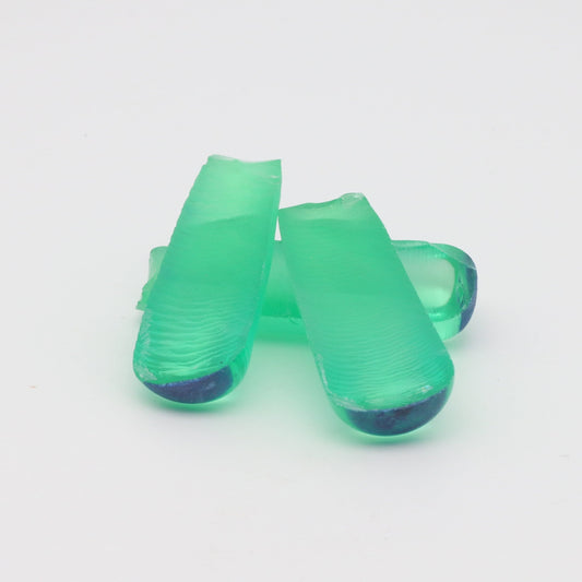 Djeva Dark Green #78 Lab Created Corundum Sapphire Faceting Rough for Gem Cutting - DISCONTINUED - Various Sizes - Split Boule #BEGIN