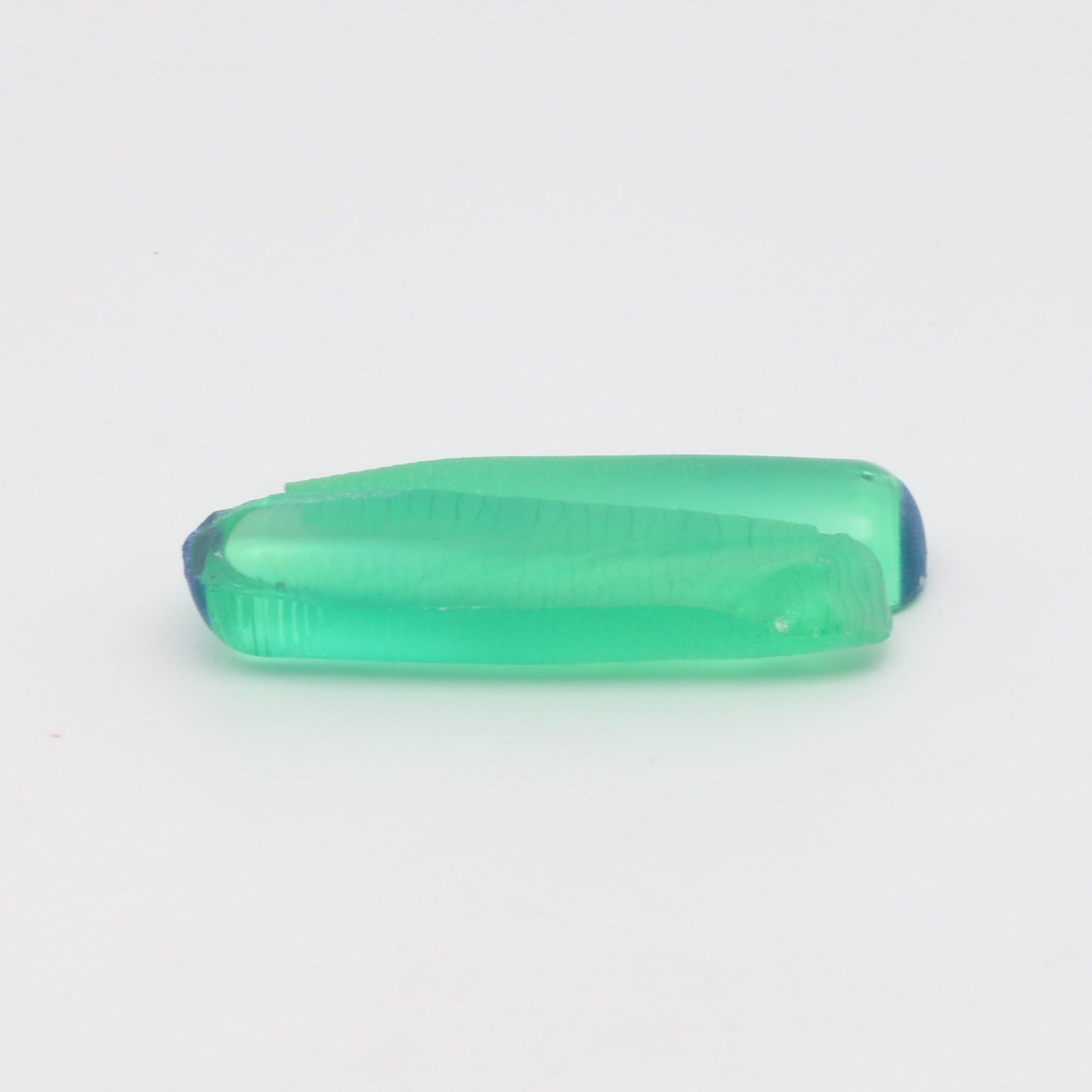 Djeva Dark Green #78 Lab Created Corundum Sapphire Faceting Rough for Gem Cutting - DISCONTINUED - Various Sizes - Split Boule #BEGIN