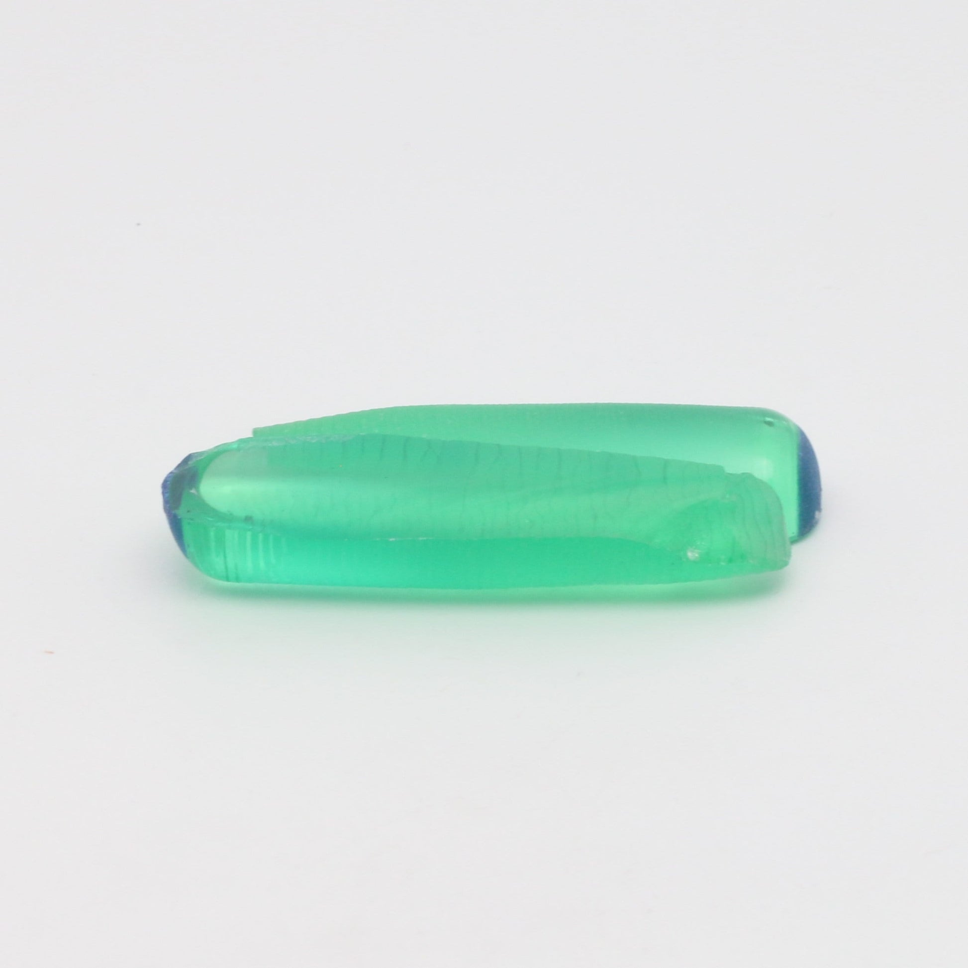 Djeva Dark Green #78 Lab Created Corundum Sapphire Faceting Rough for Gem Cutting - DISCONTINUED - Various Sizes - Split Boule #BEGIN