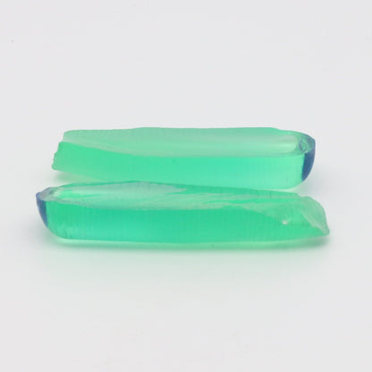 Djeva Dark Green #78 Lab Created Corundum Sapphire Faceting Rough for Gem Cutting - DISCONTINUED - Various Sizes - Split Boule #BEGIN