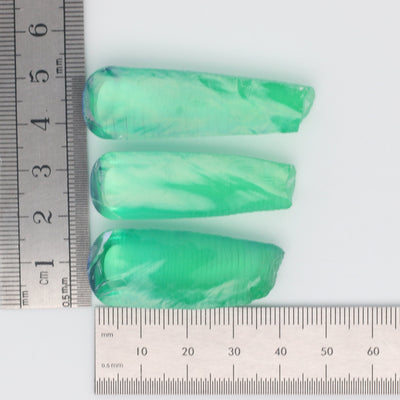 Djeva Dark Green #78 Lab Created Corundum Sapphire Faceting Rough for Gem Cutting - DISCONTINUED - Various Sizes - Split Boule #BEGIN