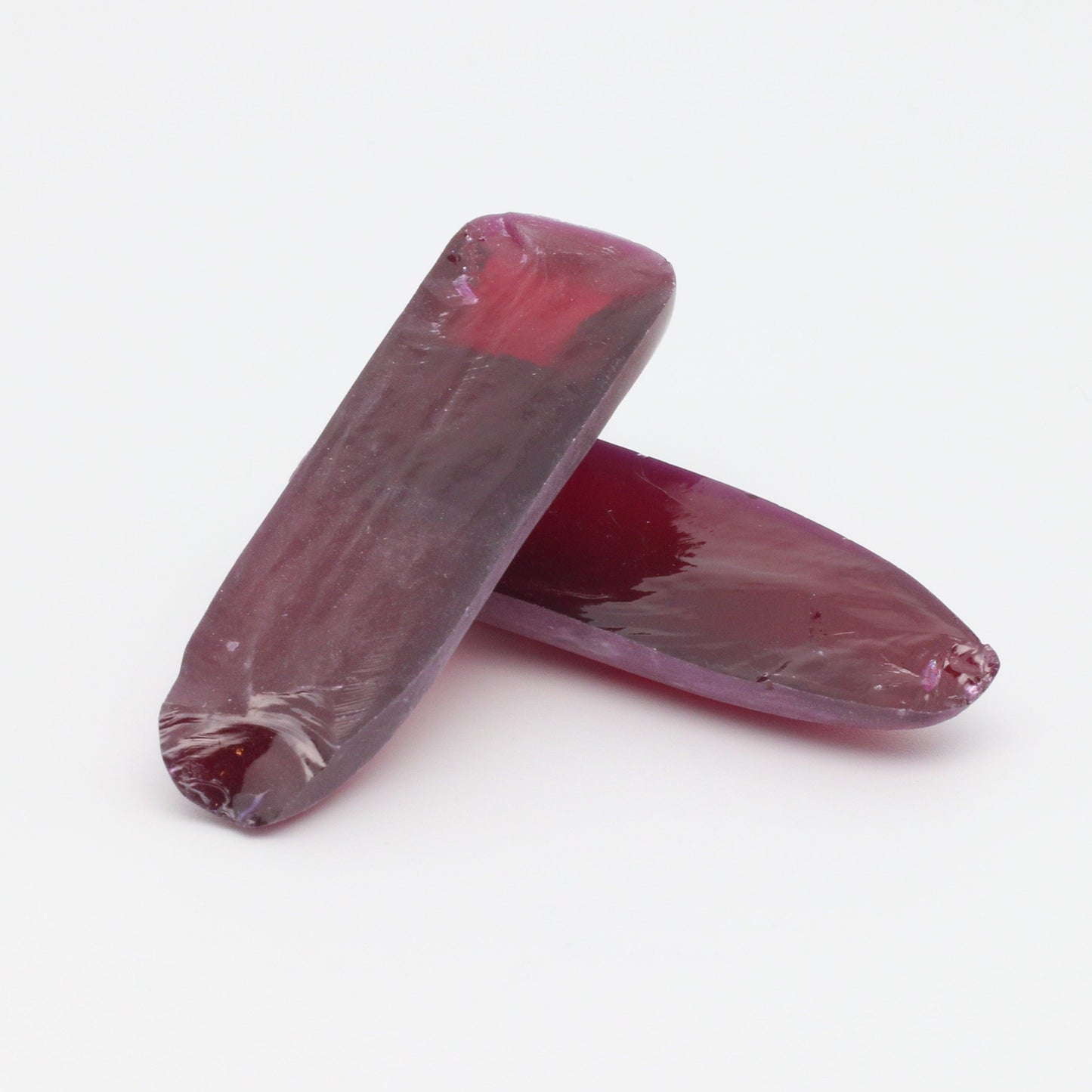Djeva Dark Ruby Red #6 Lab Created Corundum Sapphire Faceting Rough for Gem Cutting - DISCONTINUED - Various Sizes - Split Boule #BEGIN