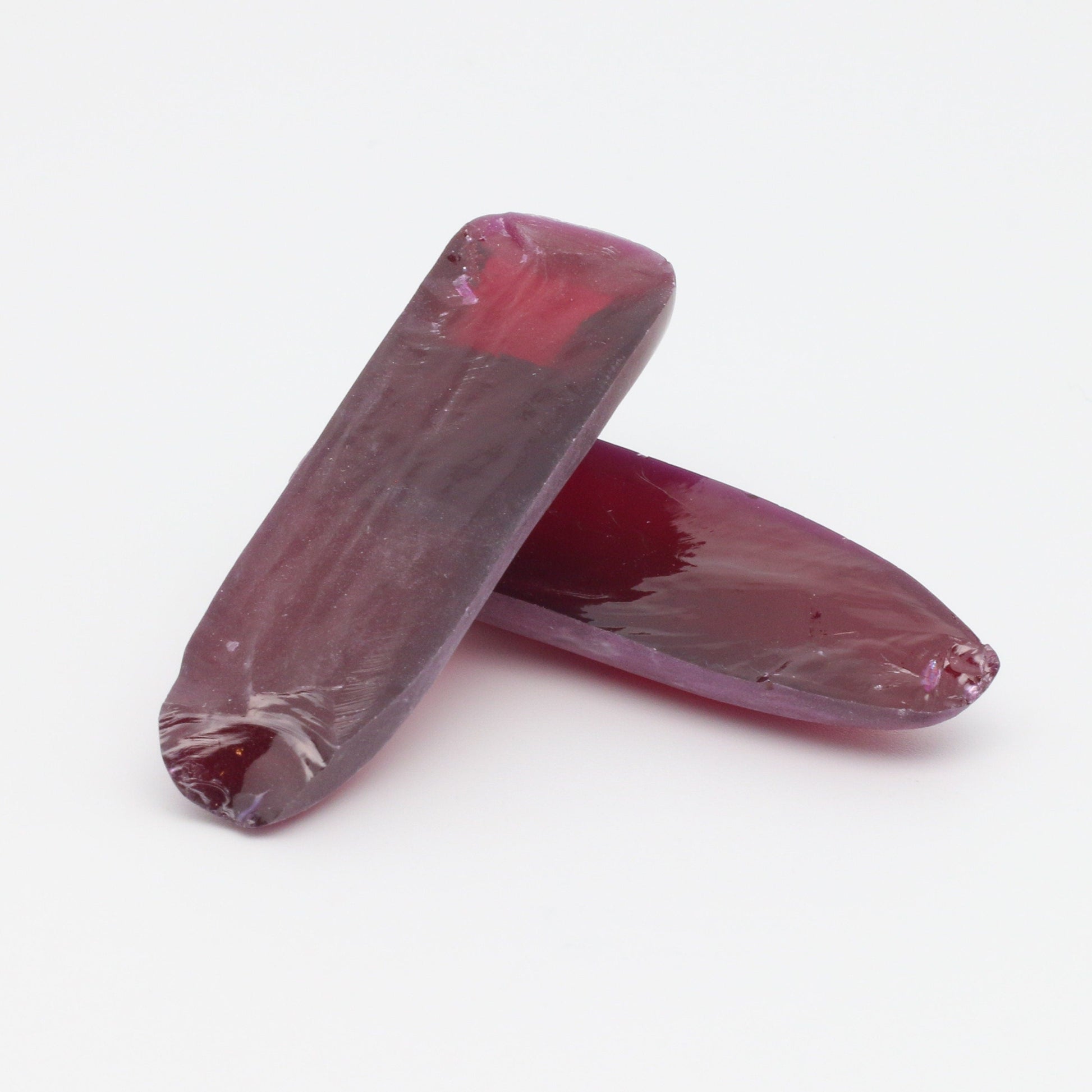 Djeva Dark Ruby Red #6 Lab Created Corundum Sapphire Faceting Rough for Gem Cutting - DISCONTINUED - Various Sizes - Split Boule #BEGIN