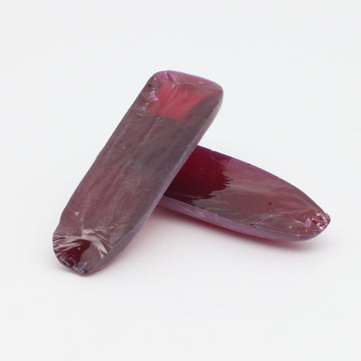 Djeva Dark Ruby Red #6 Lab Created Corundum Sapphire Faceting Rough for Gem Cutting - DISCONTINUED - Various Sizes - Split Boule #BEGIN