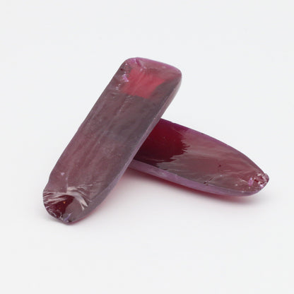 Djeva Dark Ruby Red #6 Lab Created Corundum Sapphire Faceting Rough for Gem Cutting - DISCONTINUED - Various Sizes - Split Boule #BEGIN