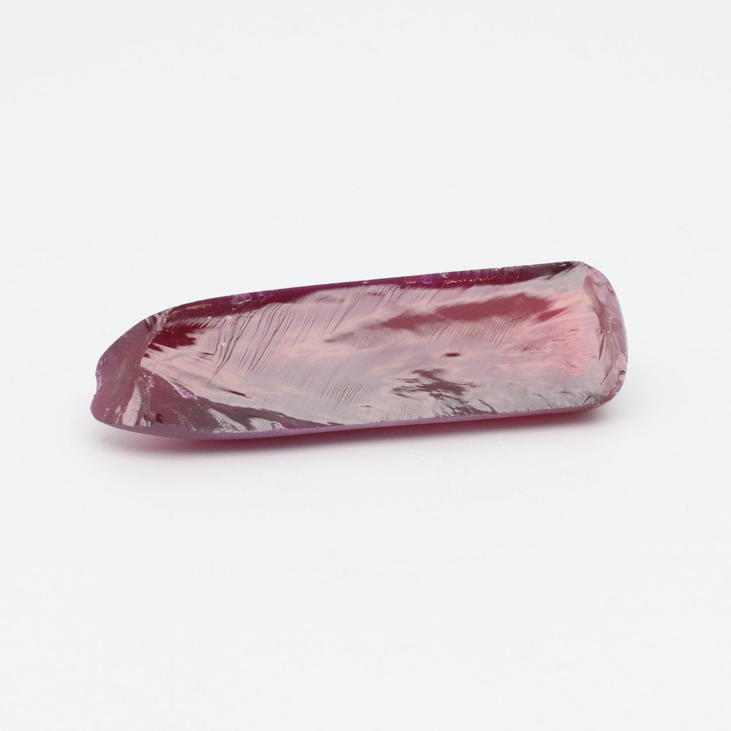 Djeva Dark Ruby Red #6 Lab Created Corundum Sapphire Faceting Rough for Gem Cutting - DISCONTINUED - Various Sizes - Split Boule #BEGIN