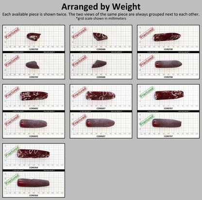 Djeva Dark Ruby Red #6 Lab Created Corundum Sapphire Faceting Rough for Gem Cutting - DISCONTINUED - Various Sizes - Split Boule #BEGIN