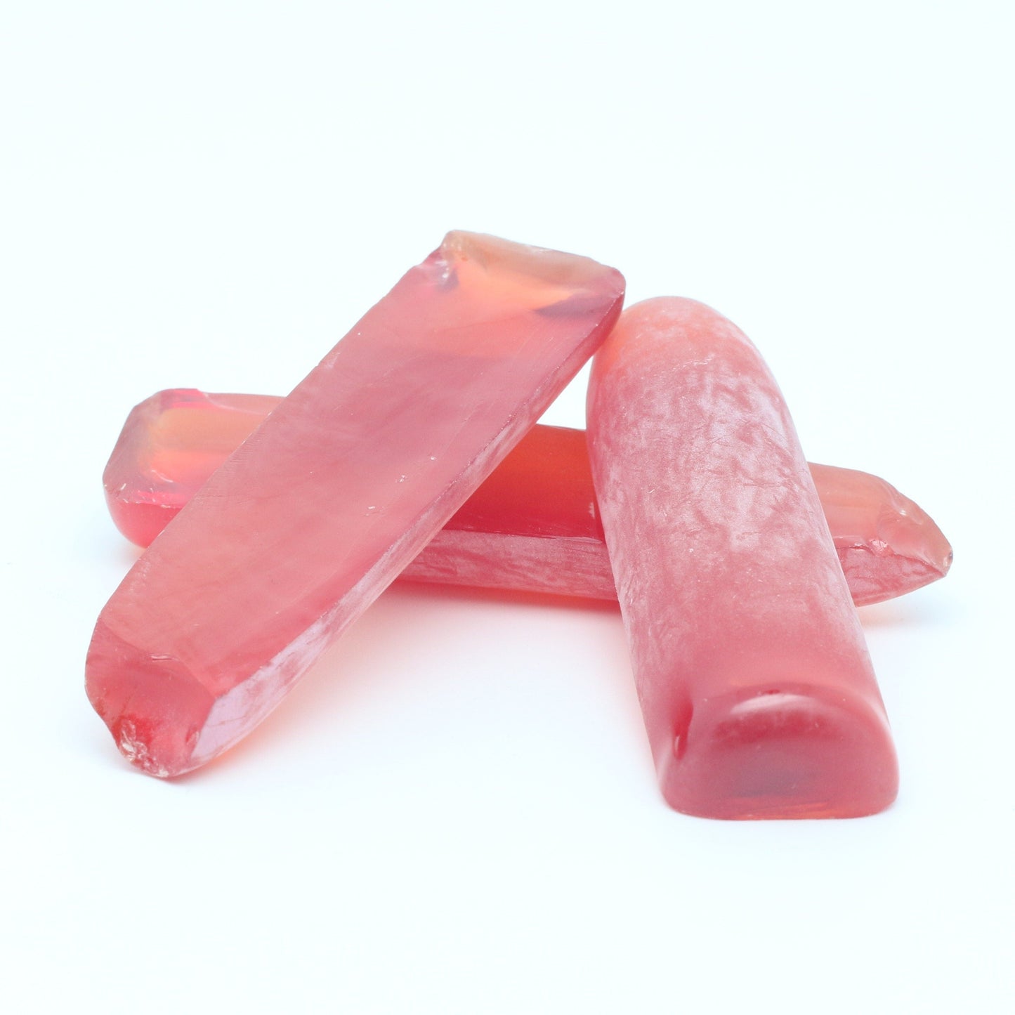 Djeva Padparadscha #55SP Lab Created Corundum Sapphire Faceting Rough for Gem Cutting - DISCONTINUED - Various Sizes - Split Boule #BEGIN